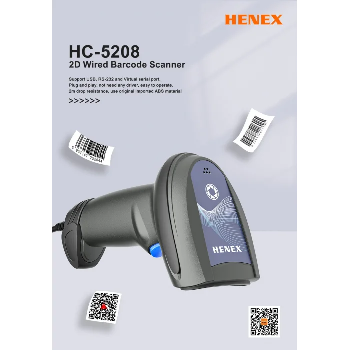 HENEX HC-5208 2D Kablolu Barkod Okuyucu