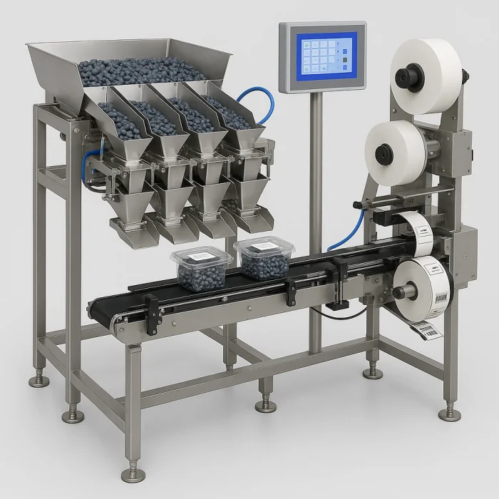 Yaban Mersini Paketleme ( Blueberry ) Etiketleme Yaz Yapıştır Makinesi