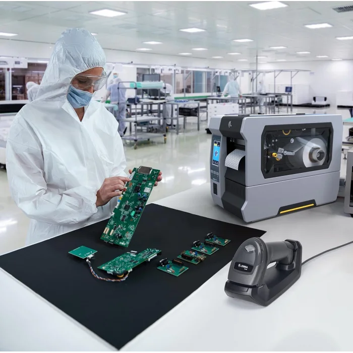 ZEBRA Termal Transfer Barkod Etiket Yazıcı ZT610 4 203 Dpi Kablosuz 802.11ac Sıyırıcı Renkli Dokunmatik Ekran Parça No: ZT61042-T0EC100Z