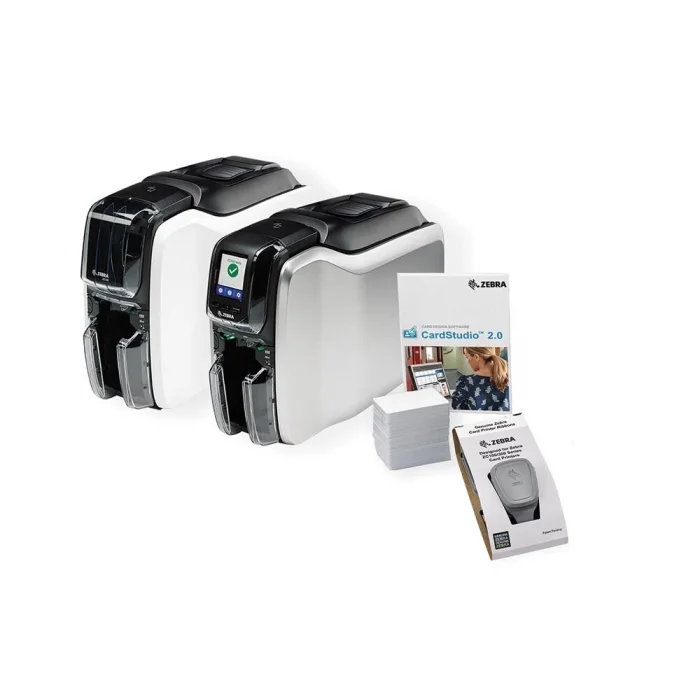 ZEBRA ZC100 PVC Kimlik Kart Yazıcı, ZC11-0000Q00EM00 Tek Taraflı, USB, Windows Sürücüsü, CardStudio 2.0 (Standart) uygulaması, 200 PVC kart, YMCKO şerit (200 görüntü)