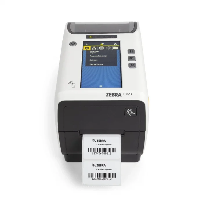 ZEBRA ZD611 Termal Transfer Barkod Etiket Yazıcı Healthcare (Hastane),4.3 Renkli Dokunmatik LCD Ekran; 300 Dpi, USB, USB Host, Ethernet, BTLE5, Model No: ZD6AH23-T0EE00EZ