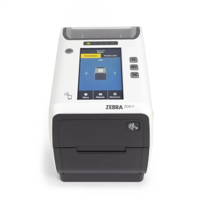 ZEBRA ZD611 Termal Transfer Barkod Etiket Yazıcı Healthcare (Hastane),4.3 Renkli Dokunmatik LCD Ekran; 300 Dpi, USB, USB Host, Ethernet, WiFi Kablosuz, Bluetooth BT4, Model No: ZD6AH23-T0EB02EZ