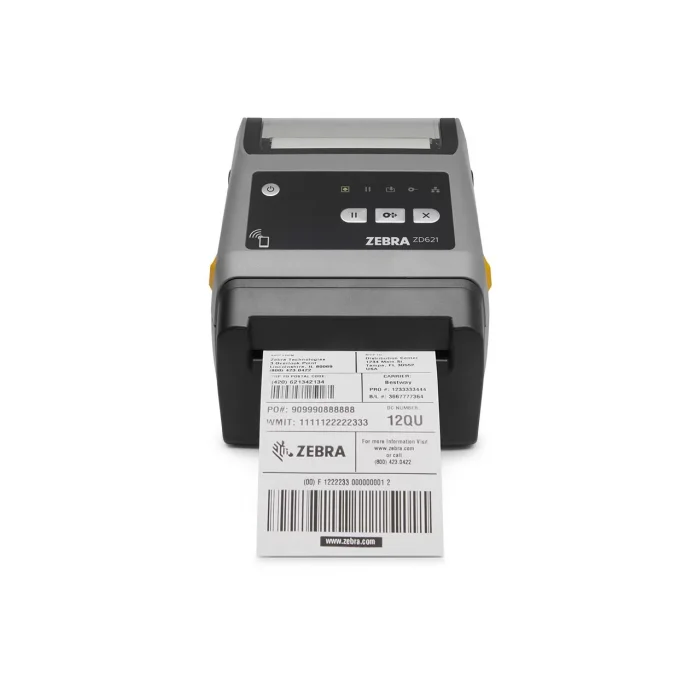 ZEBRA ZD621 Direkt Termal Barkod Etiket Yazıcı 203 Dpi, USB, USB Host, Ethernet, Seri, BTLE5, Taşıyıcısız Kaplamasız Altsız Linerless with Kesici and Label Taken Sensor, Model No: ZD6A042-D4EF00EZ