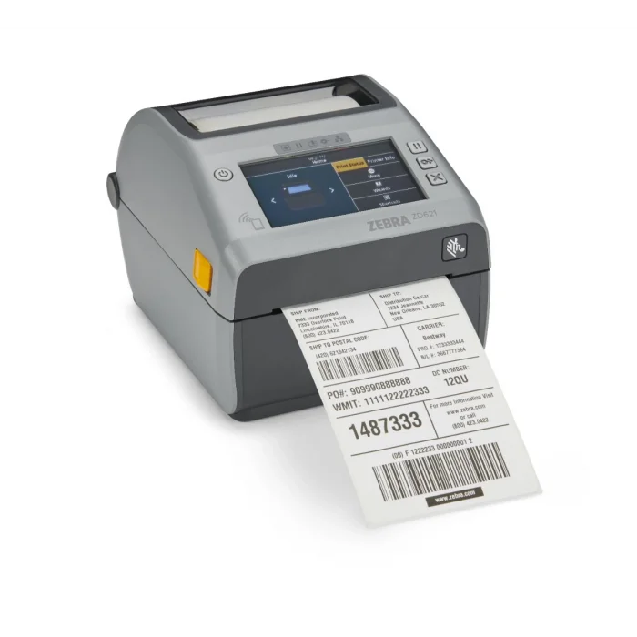 ZEBRA ZD621 Direkt Termal Barkod Etiket Yazıcı Renkli Dokunmatik LCD Ekran, 203 Dpi, USB, USB Host, Ethernet, Seri, BTLE5, Model No: ZD6A142-D0EF00EZ