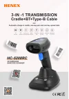 HENEX HC-5208RC 2D Kablosuz Barkod Okuyucu ve Cradle