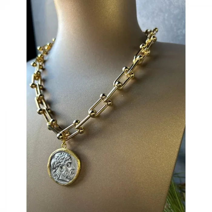 Tiffany Altın Kaplama Madalyon Kolye