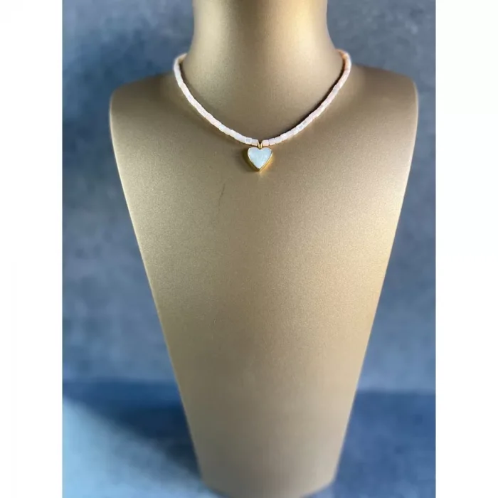 Sedef Kalp Uçlu Kolye