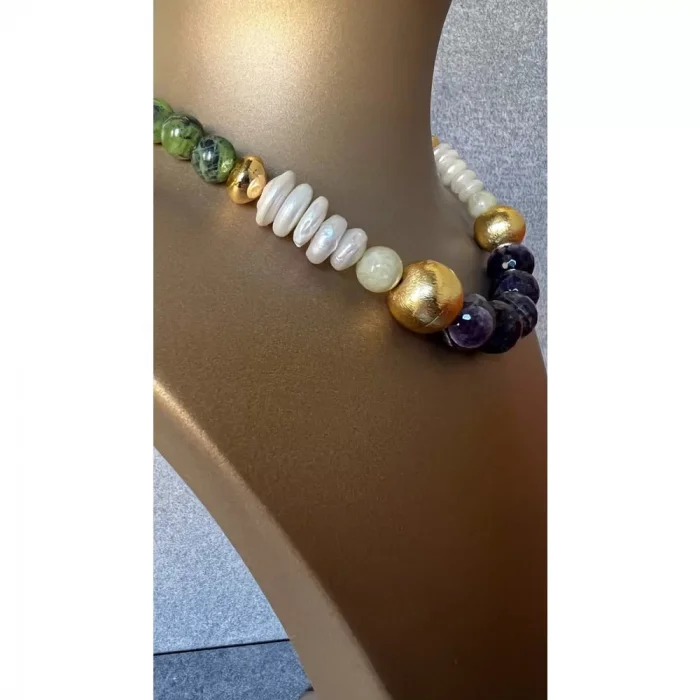 Yeşim Barok İnci Ametist Kolye