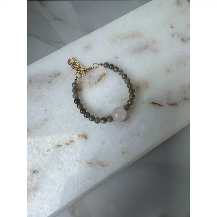 Labradorit Kuvars Bileklik