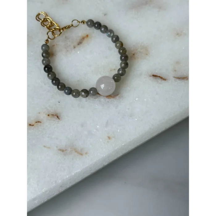 Labradorit Kuvars Bileklik