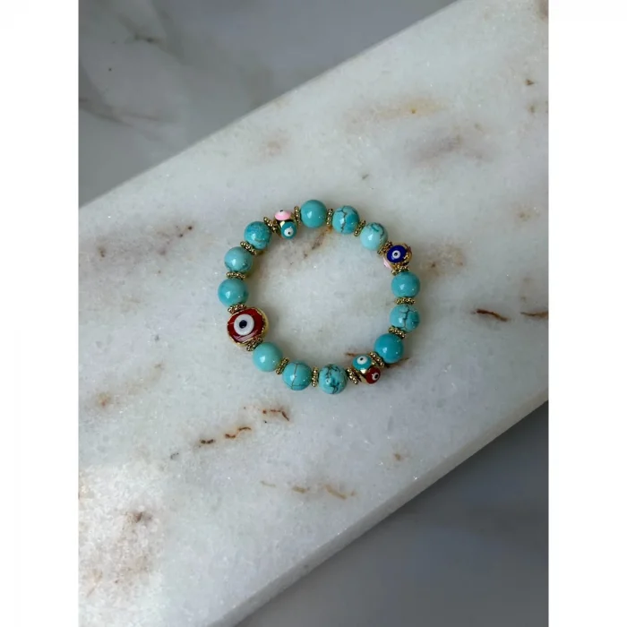 Turkuaz Nazar Boncuklu Bileklik