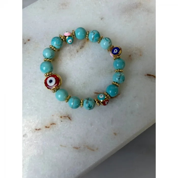 Turkuaz Nazar Boncuklu Bileklik