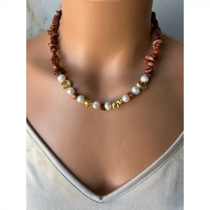 Yıldız Taşı İnci Şans Aparatlı Kolye