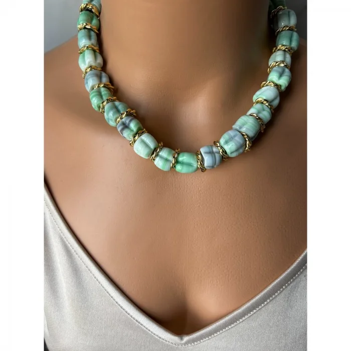 Cam Boncuk Ametist Kolye