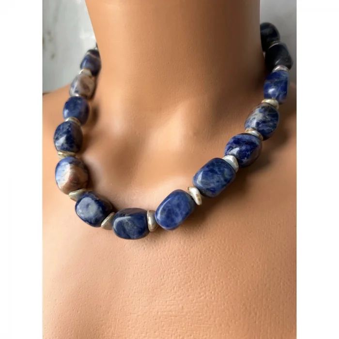 Sodalit Hematit Kolye