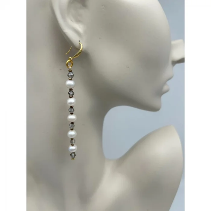 İnci Kristal Boncuk Küpe