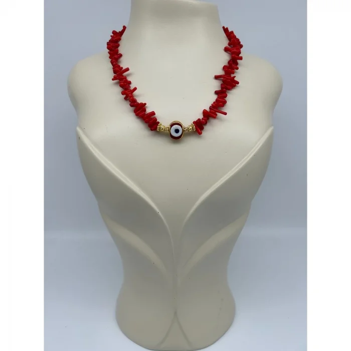 Mercan Nazar Boncuklu Kolye