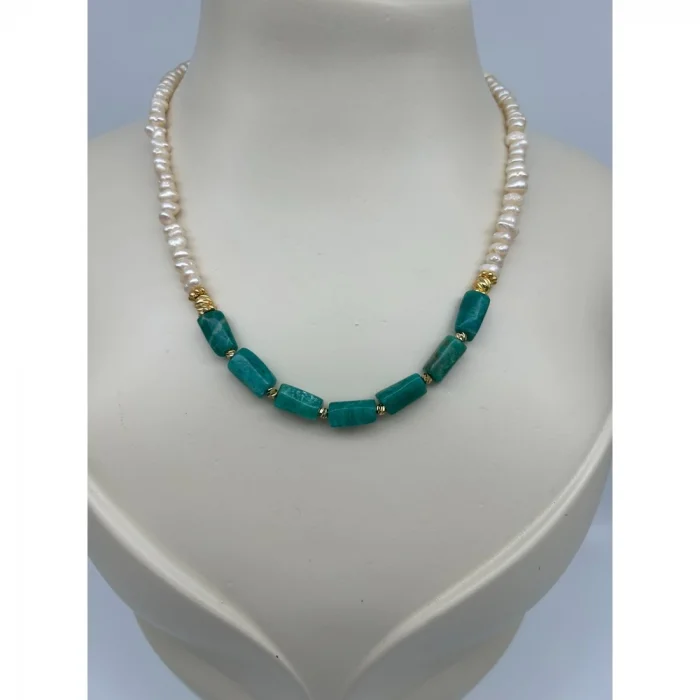 Amazonit İnci Kolye