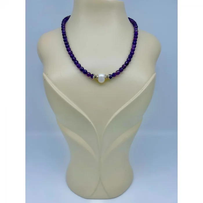 Ametist İnci Kolye