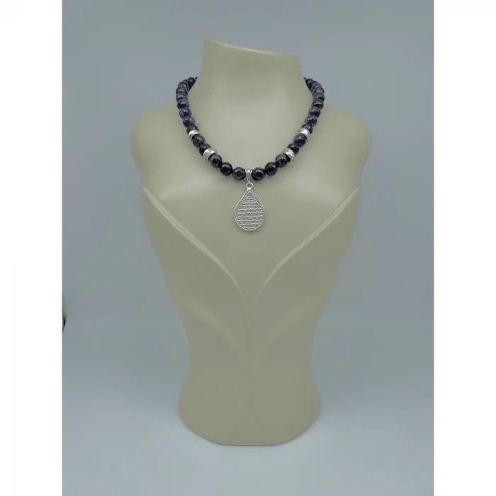 Ametist Madolyon Uçlu Kolye