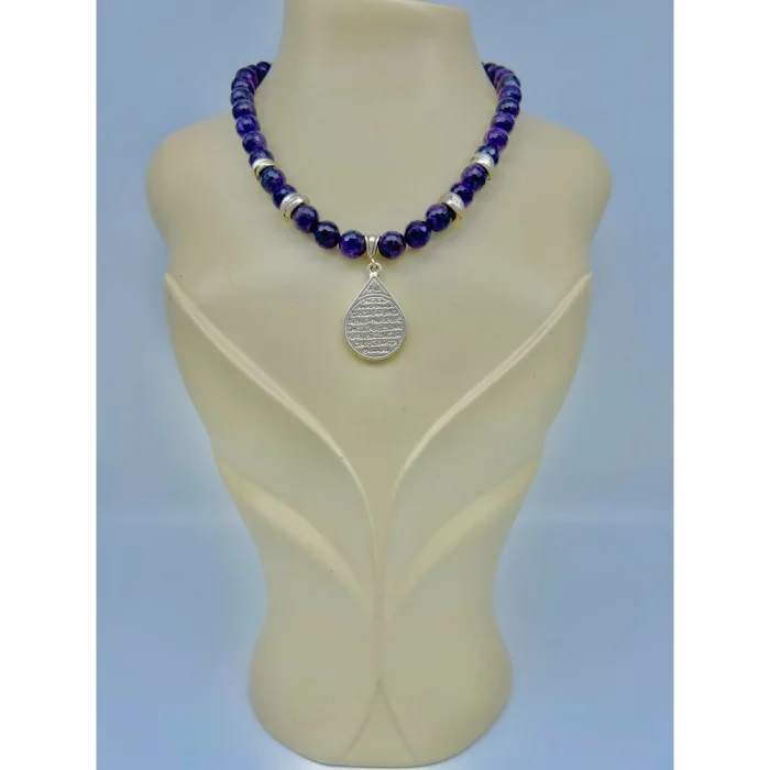 Ametist Madolyon Uçlu Kolye