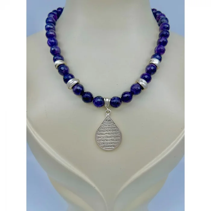 Ametist Madolyon Uçlu Kolye