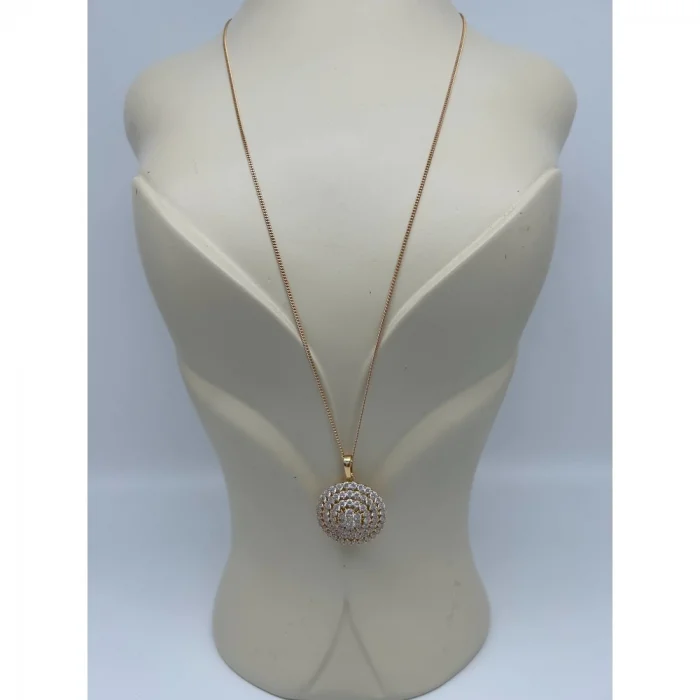 Rose Zirkon Taşlı Halka Kolye