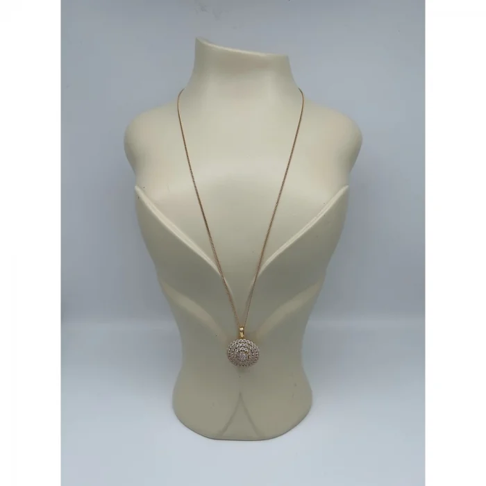 Rose Zirkon Taşlı Halka Kolye