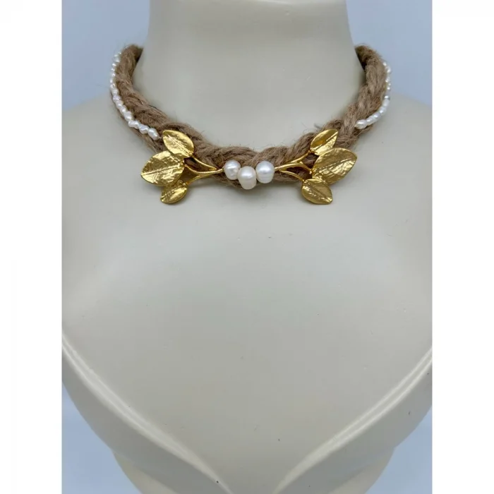 Choker( Jüt İp )İnci El Yapımı Kolye ve Bileklik