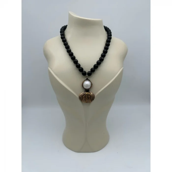 Turmalin Eskitme Uçlu Kolye