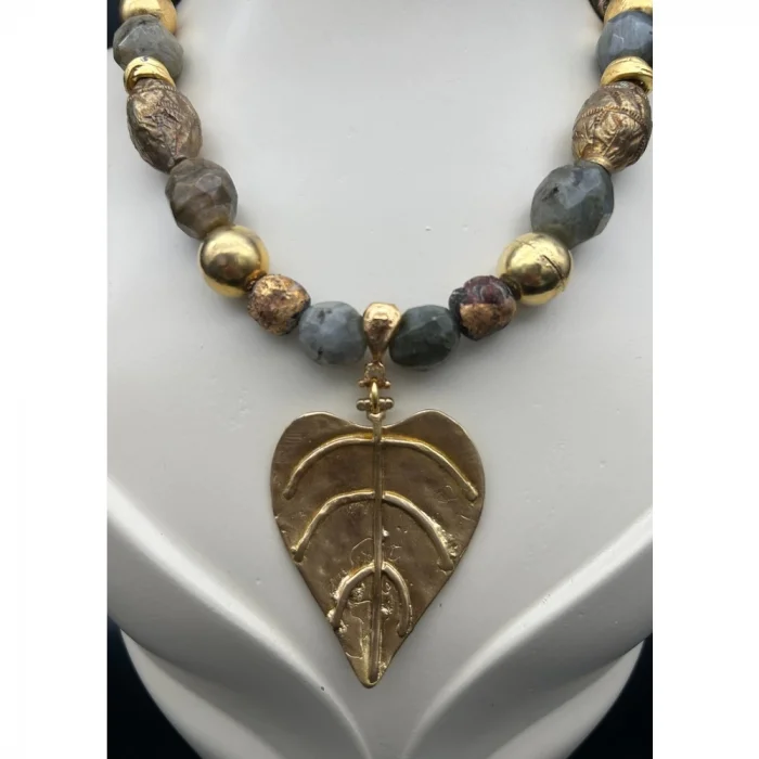 Labradorit Antik Kolye ve Küpe