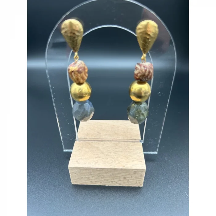 Labradorit Antik Kolye ve Küpe