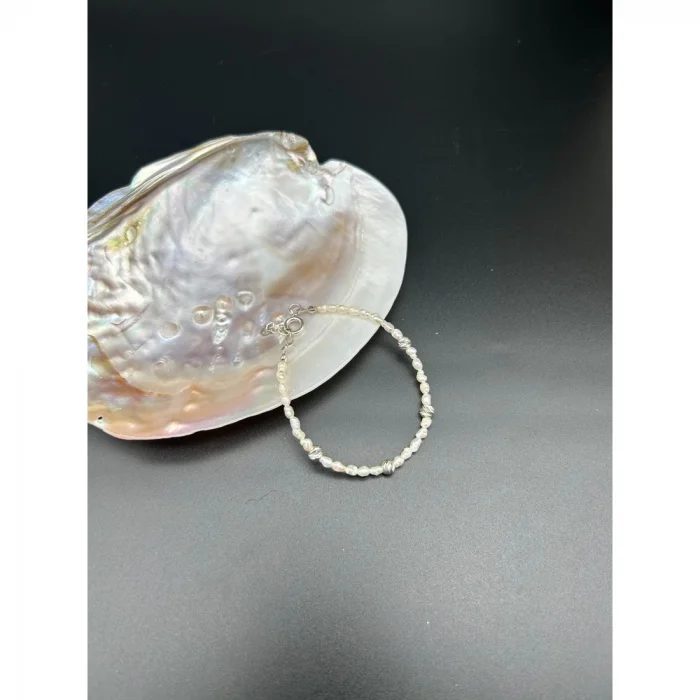 Arpa İnci Gümüş Bileklik