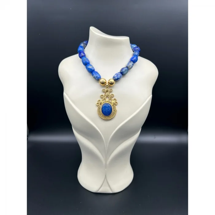 Lapis Lazuli Antik Uçlu Kolye