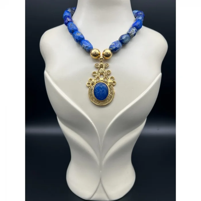 Lapis Lazuli Antik Uçlu Kolye
