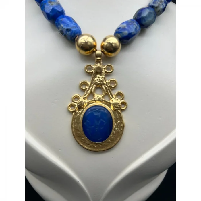 Lapis Lazuli Antik Uçlu Kolye