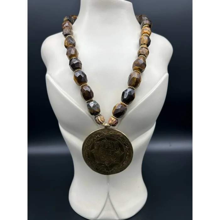 Antik Kolye Uçlu Kaplan Gözü Kolye