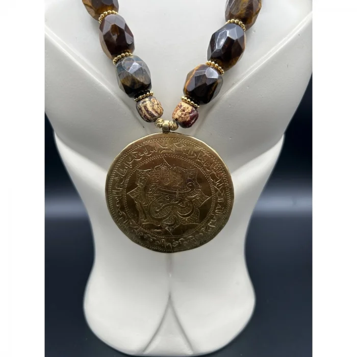 Antik Kolye Uçlu Kaplan Gözü Kolye