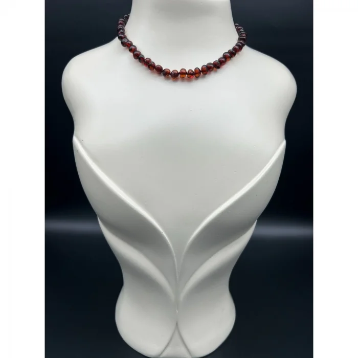 Kehribar Koyu Kahve Asortili  Bebek Kolye