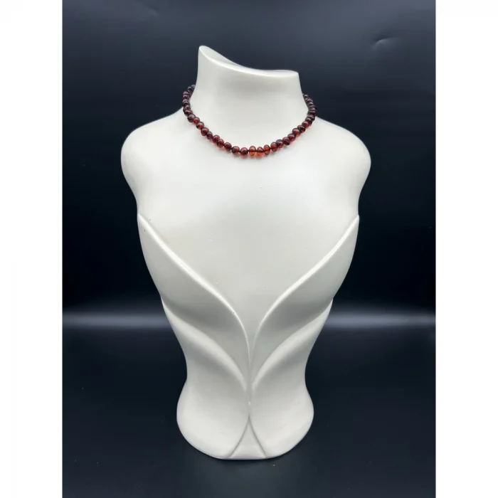 Kehribar Koyu Kahve Asortili  Bebek Kolye