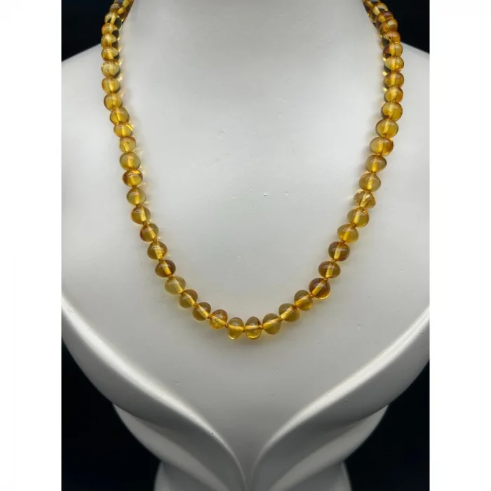 Kehribar Sarı Asortili  Kolye