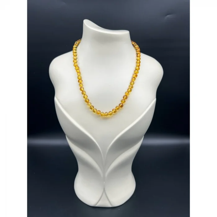 Kehribar Sarı Asortili  Kolye