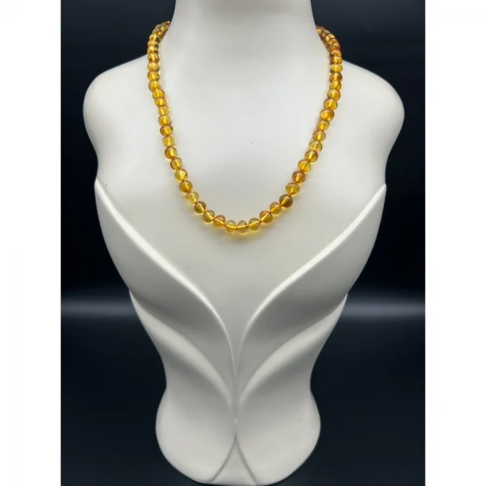 Kehribar Sarı Asortili  Kolye