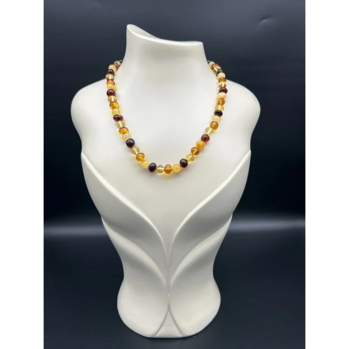 Kehribar Multi Color Doğal Asortili Kolye