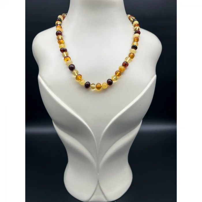 Kehribar Multi Color Doğal Asortili Kolye