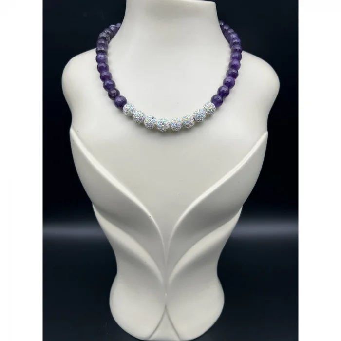 Ametist Zirkon Taşlı Kolye ve Bileklik Set