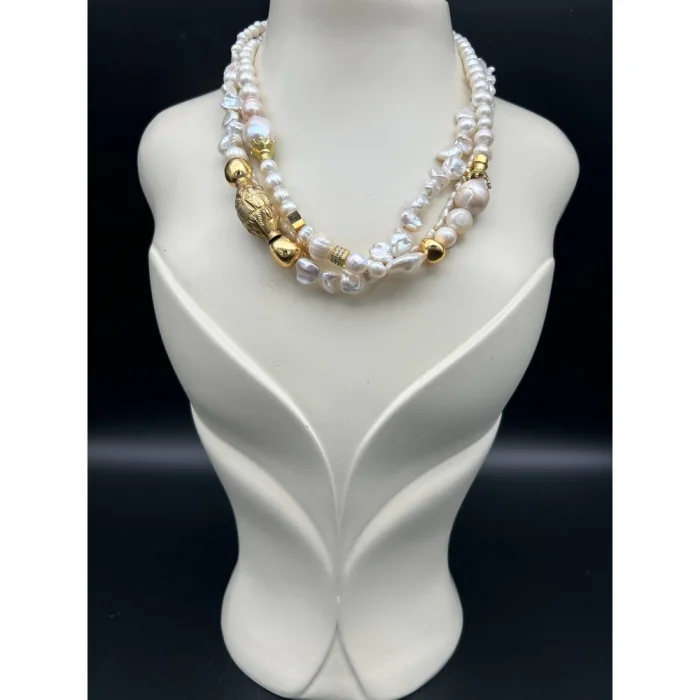 İnci Çoklu Otantik Kolye