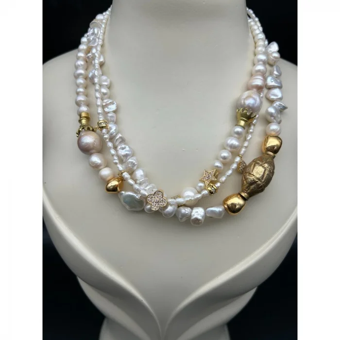 İnci Çoklu Otantik Kolye