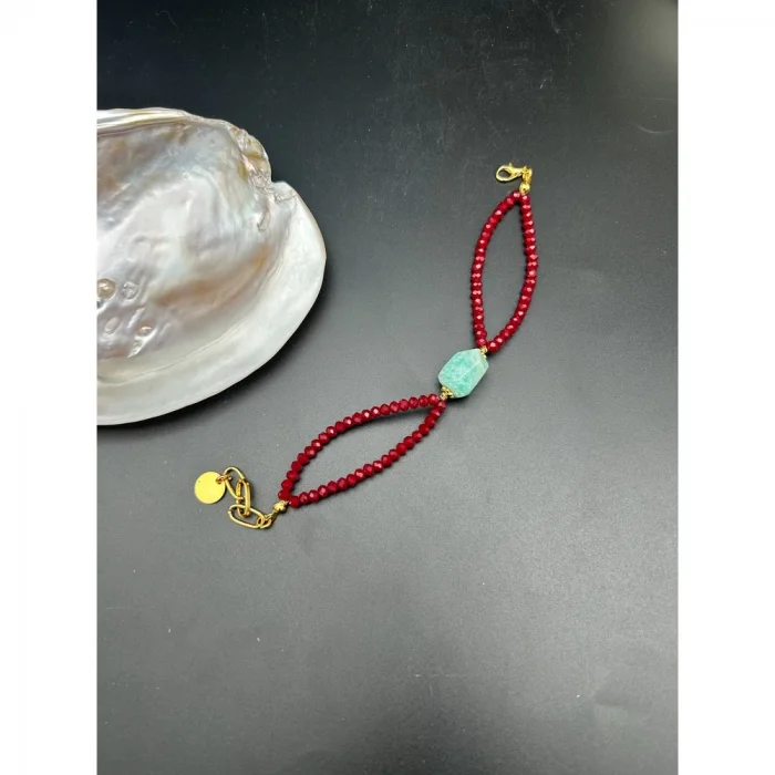 Amazonit Kristal Boncuk Bileklik