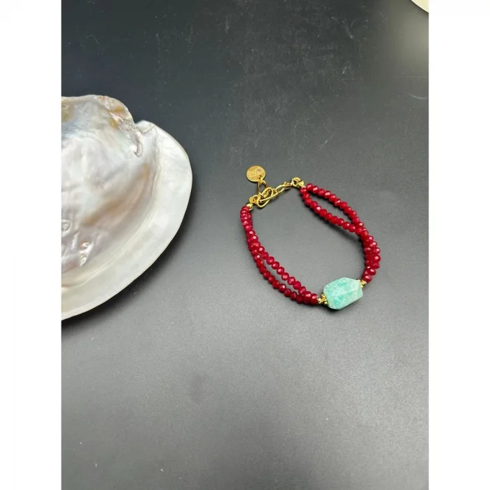 Amazonit Kristal Boncuk Bileklik